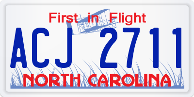 NC license plate ACJ2711