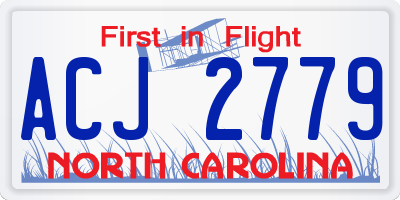 NC license plate ACJ2779
