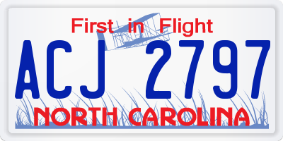 NC license plate ACJ2797