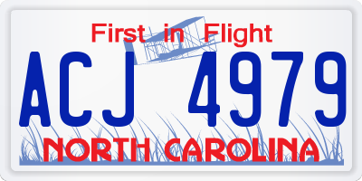 NC license plate ACJ4979