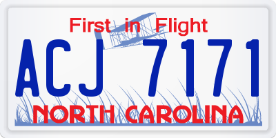 NC license plate ACJ7171