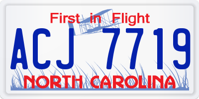 NC license plate ACJ7719