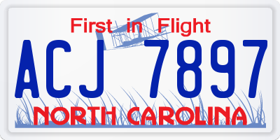 NC license plate ACJ7897