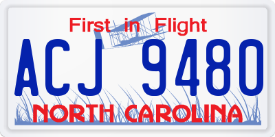 NC license plate ACJ9480