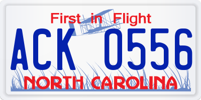 NC license plate ACK0556