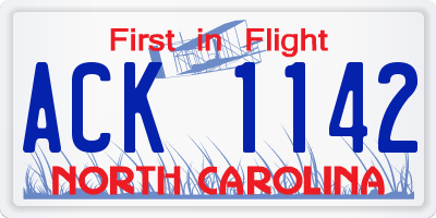 NC license plate ACK1142