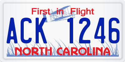 NC license plate ACK1246