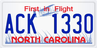NC license plate ACK1330