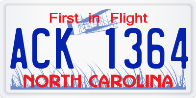 NC license plate ACK1364