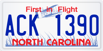 NC license plate ACK1390
