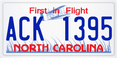 NC license plate ACK1395