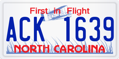 NC license plate ACK1639