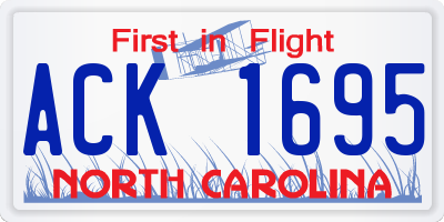 NC license plate ACK1695