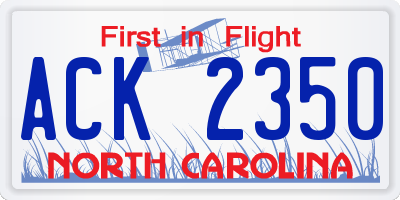 NC license plate ACK2350