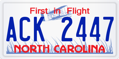 NC license plate ACK2447