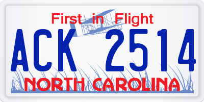 NC license plate ACK2514
