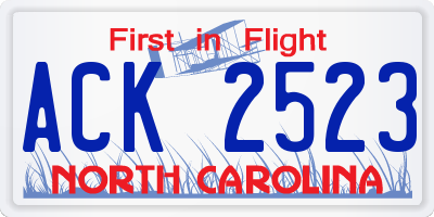 NC license plate ACK2523