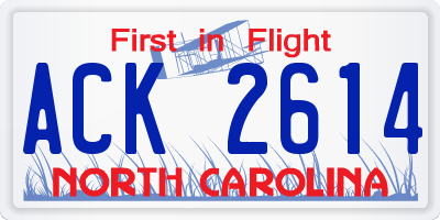 NC license plate ACK2614