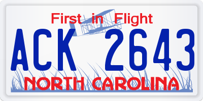 NC license plate ACK2643