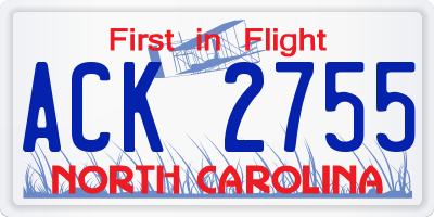 NC license plate ACK2755