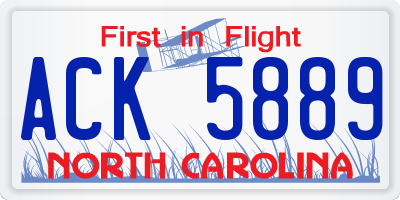 NC license plate ACK5889