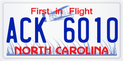 NC license plate ACK6010
