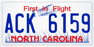NC license plate ACK6159