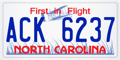 NC license plate ACK6237