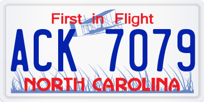 NC license plate ACK7079
