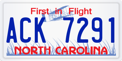 NC license plate ACK7291