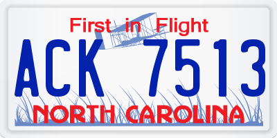 NC license plate ACK7513