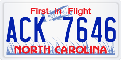 NC license plate ACK7646