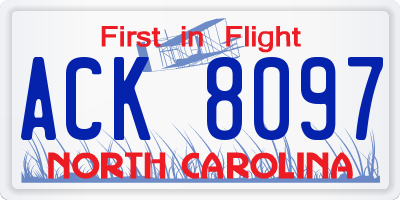NC license plate ACK8097