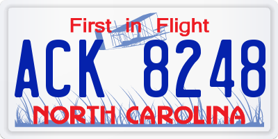 NC license plate ACK8248