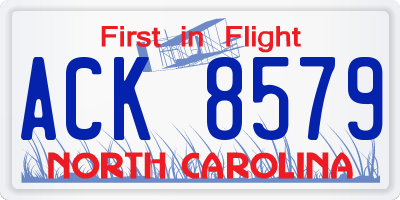 NC license plate ACK8579