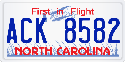 NC license plate ACK8582