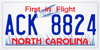 NC license plate ACK8824