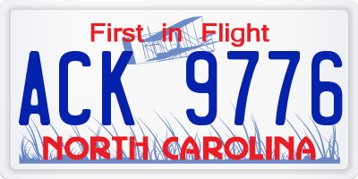 NC license plate ACK9776