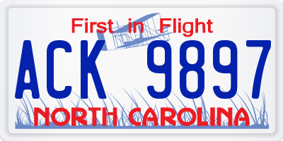 NC license plate ACK9897