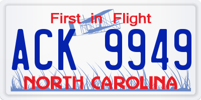 NC license plate ACK9949