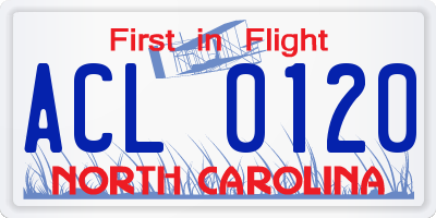 NC license plate ACL0120