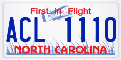 NC license plate ACL1110
