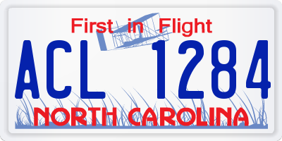 NC license plate ACL1284