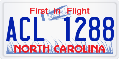 NC license plate ACL1288