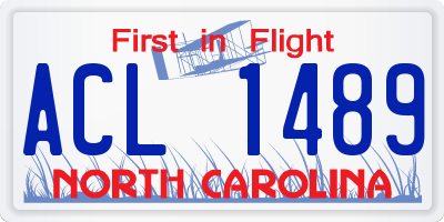 NC license plate ACL1489