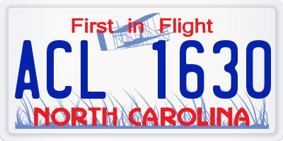 NC license plate ACL1630