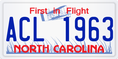 NC license plate ACL1963