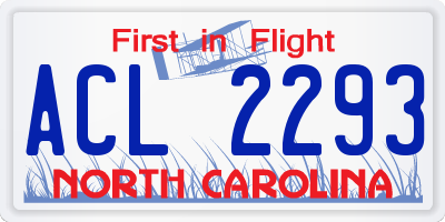 NC license plate ACL2293