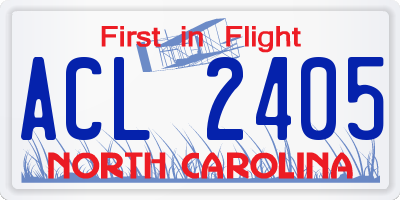 NC license plate ACL2405
