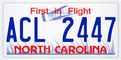 NC license plate ACL2447